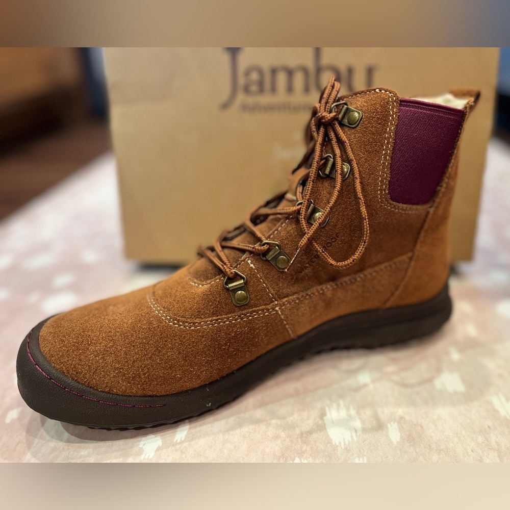 NEW! Jambu women’s Woodstock lace up casual boots, waterproof in whiskey color